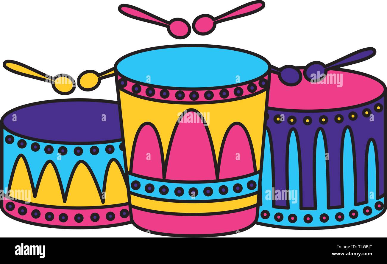 musical drums with sticks Stock Vector Image & Art Alamy