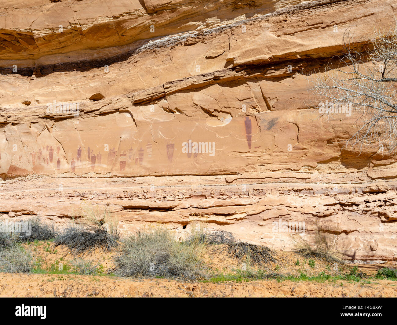 Image of ancient pictographs created by Native Americans; Horseshoe