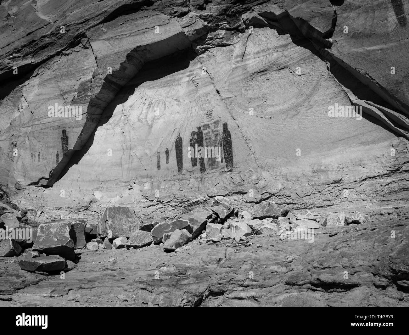 Image of ancient pictographs created by Native Americans; Horseshoe