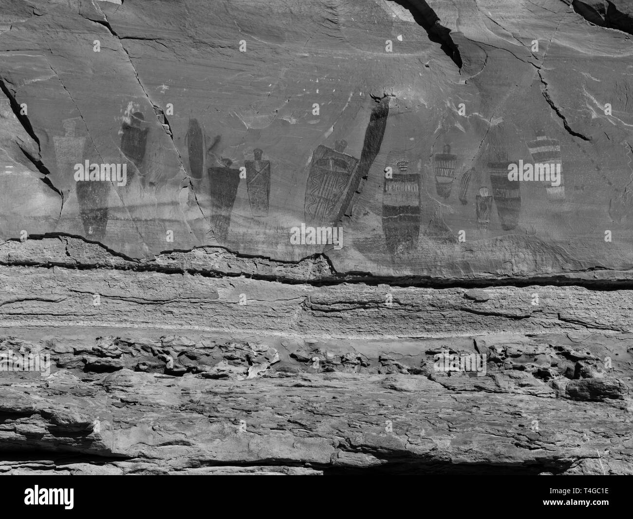 Image of ancient pictographs created by Native Americans; Horseshoe