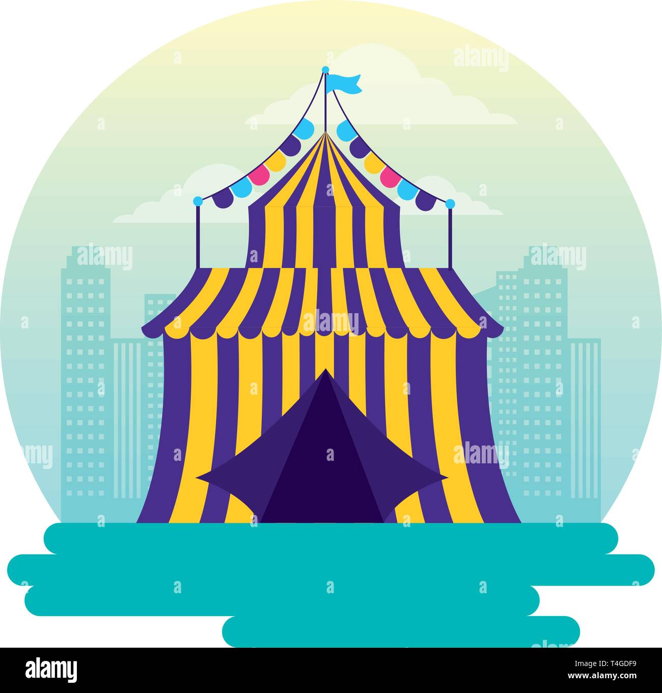 carnival tent amusement Stock Vector