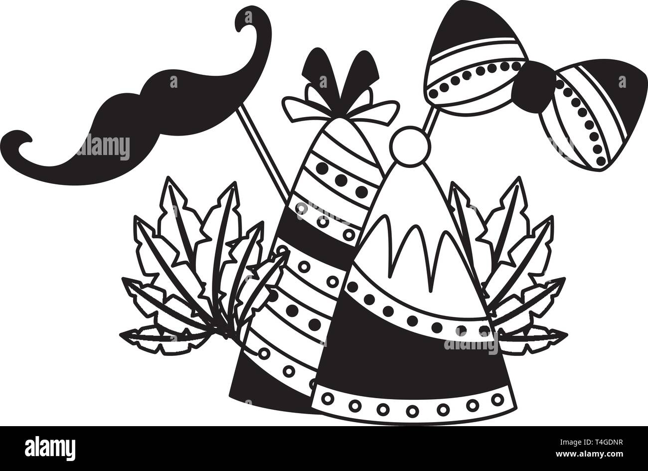 carnival party hats feathers Stock Vector Image & Art - Alamy