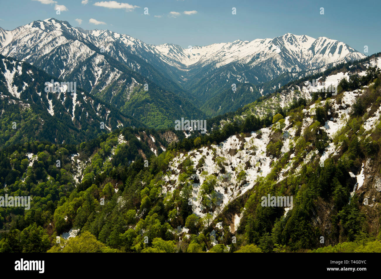 Japanese Alps, Tateyama Kurobe Alpine Route Stock Photo