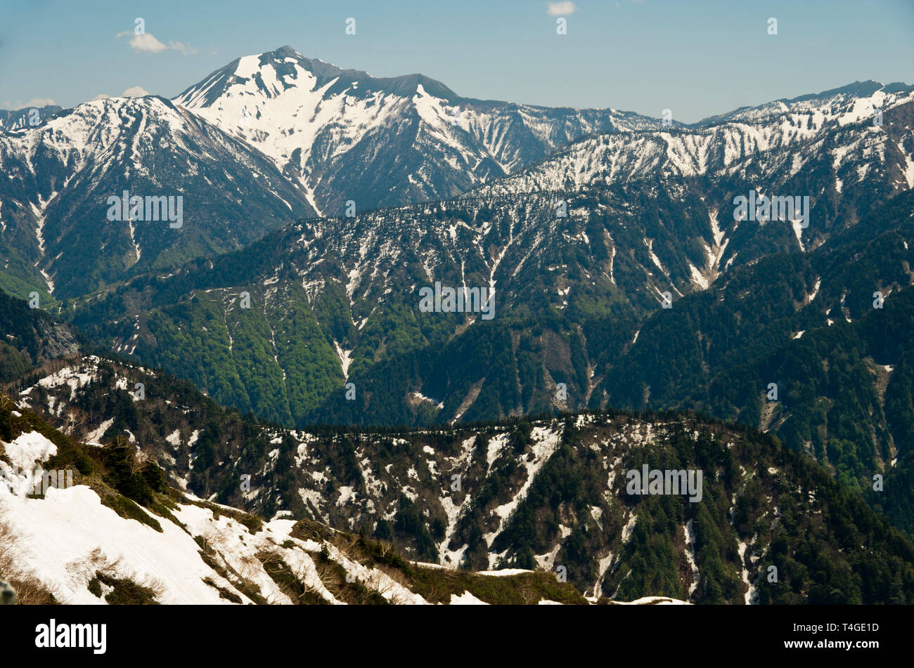 Japanese Alps, Tateyama Kurobe Alpine Route Stock Photo