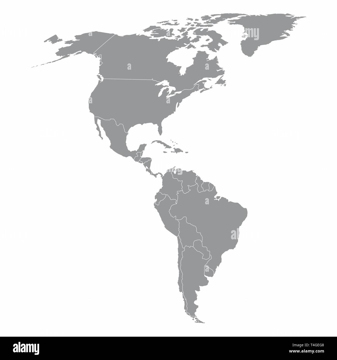 North and South America map Stock Vector