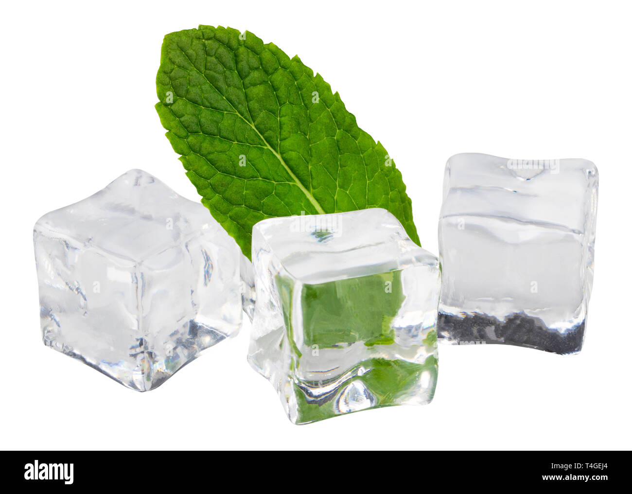 ice cube with mint leaves isolated on white background Stock Photo - Alamy