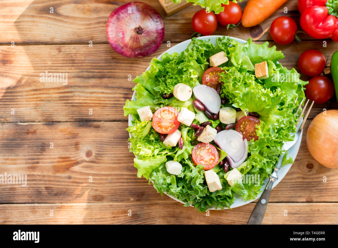 Mix Salad and healthy. Fresh organic vegetables for cooking diet food ...