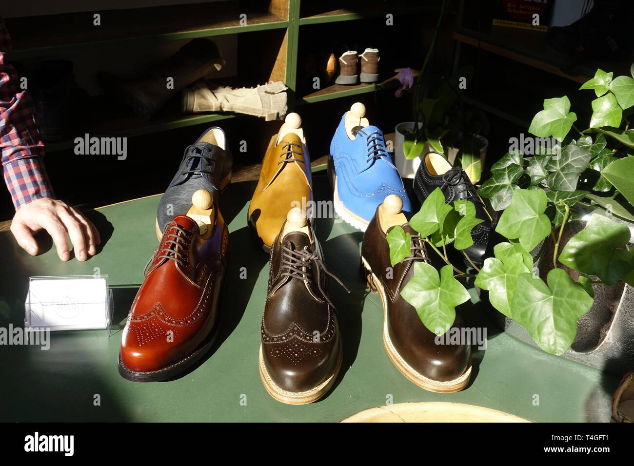 Hand Made Leather shoes Stock Photo