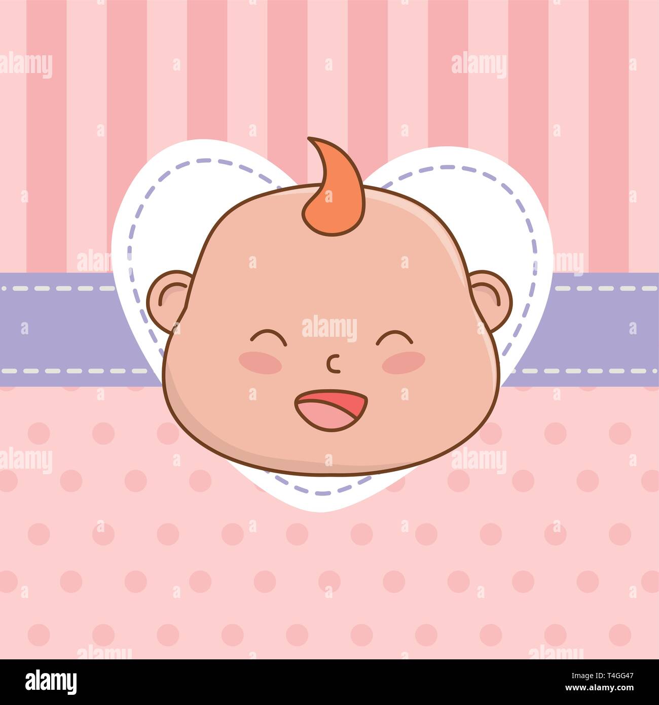 cute baby shower baby face cartoon vector illustration graphic design ...