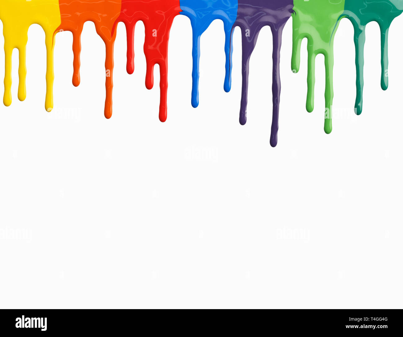 Colored paint dripping Stock Photo