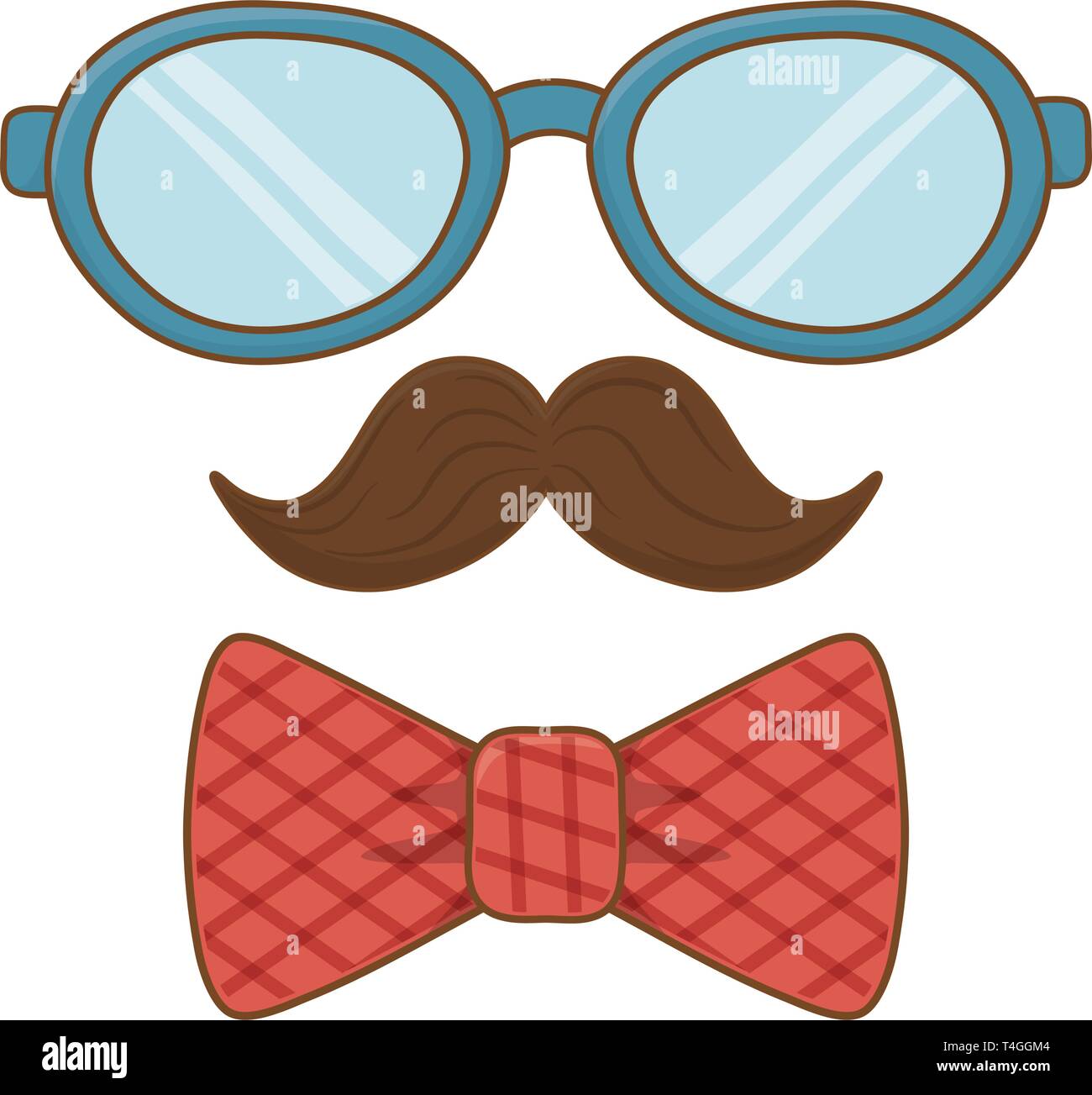 glasses with moustache and tie bow icon cartoon vector illustration graphic  design Stock Vector Image \u0026 Art - Alamy, image size:1300x1303