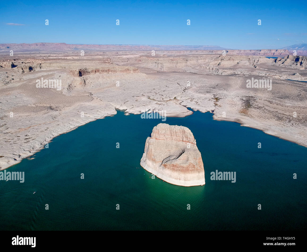 Aerial vief of Lone Rock at Lake Powell, Arizona, USA Stock Photo Alamy