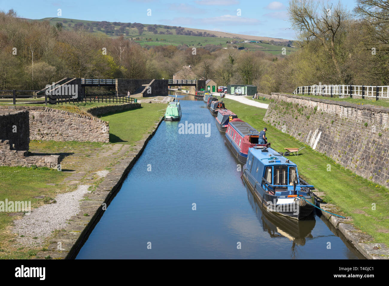 Bugsworth Basin, a restored canal basin near Whaley Bridge, Derbyshire, England. Stock Photo