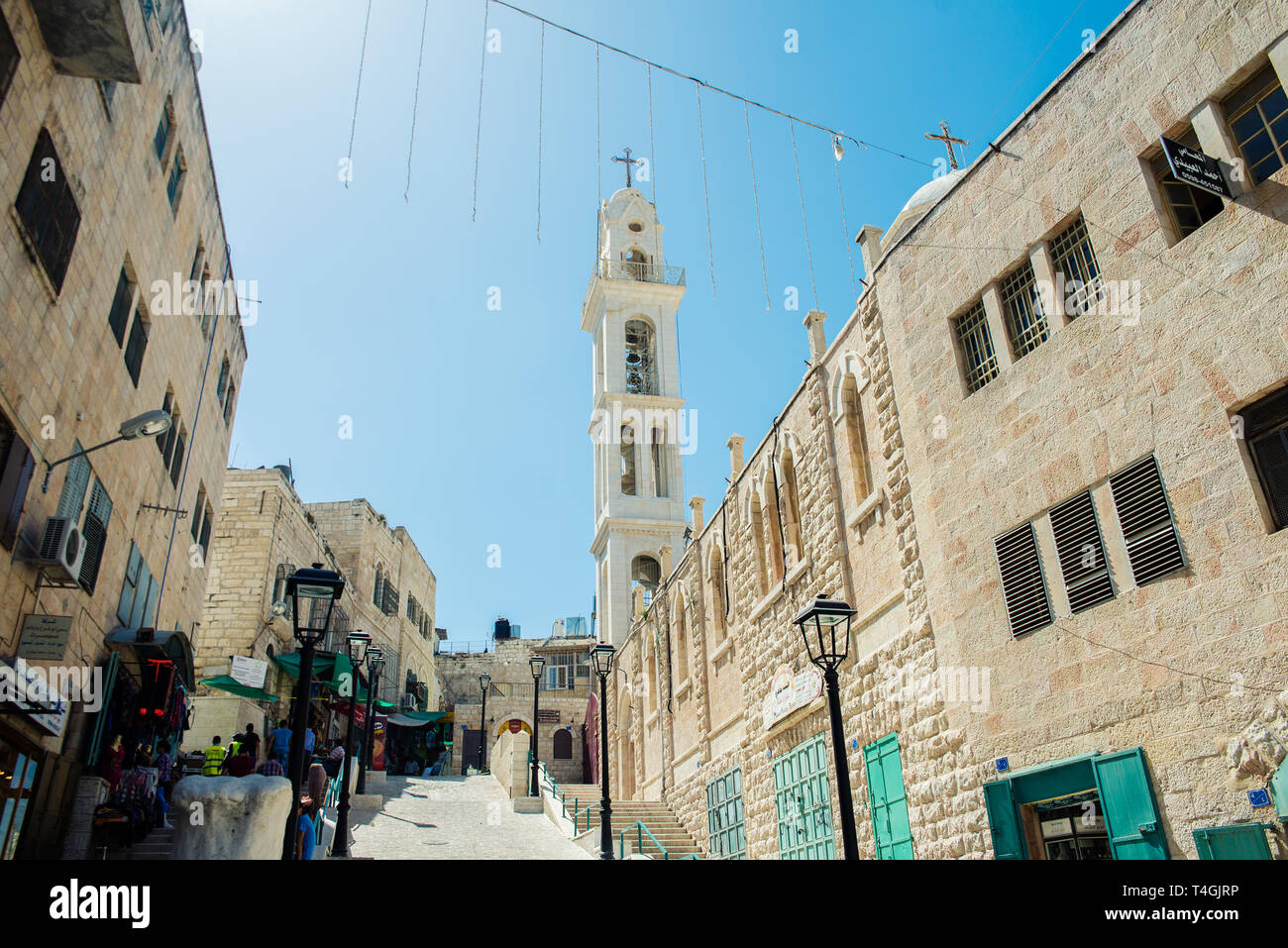 BETHLEHEM, PALESTINE - JUNE 2, 2015: The streets of the old city of Bethlehem. June 2, 2015 Stock Photo