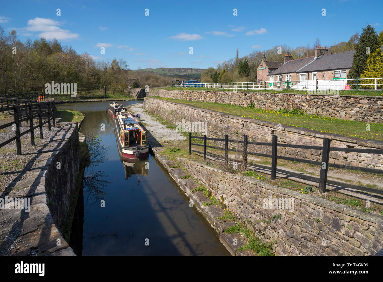 Bugsworth Basin, a restored canal basin near Whaley Bridge, Derbyshire, England. Stock Photo