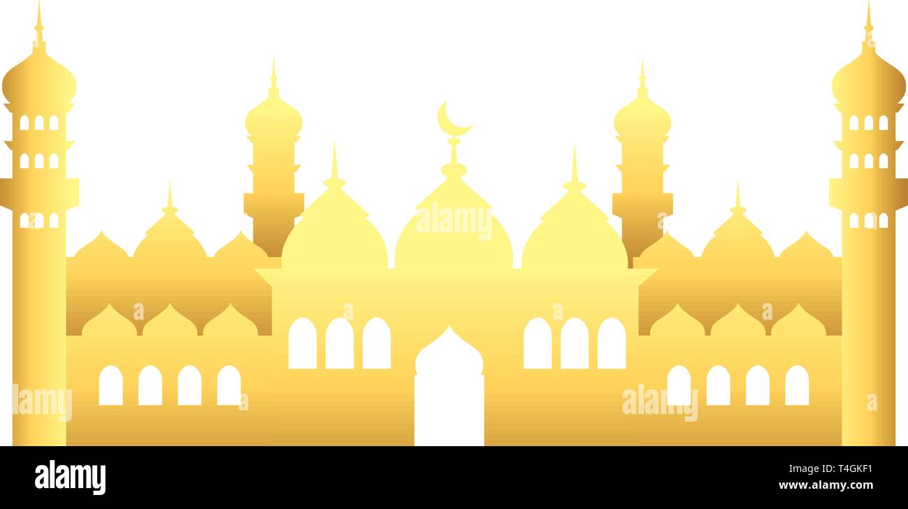 islamic building icon cartoon silhouette vector illustration graphic ...