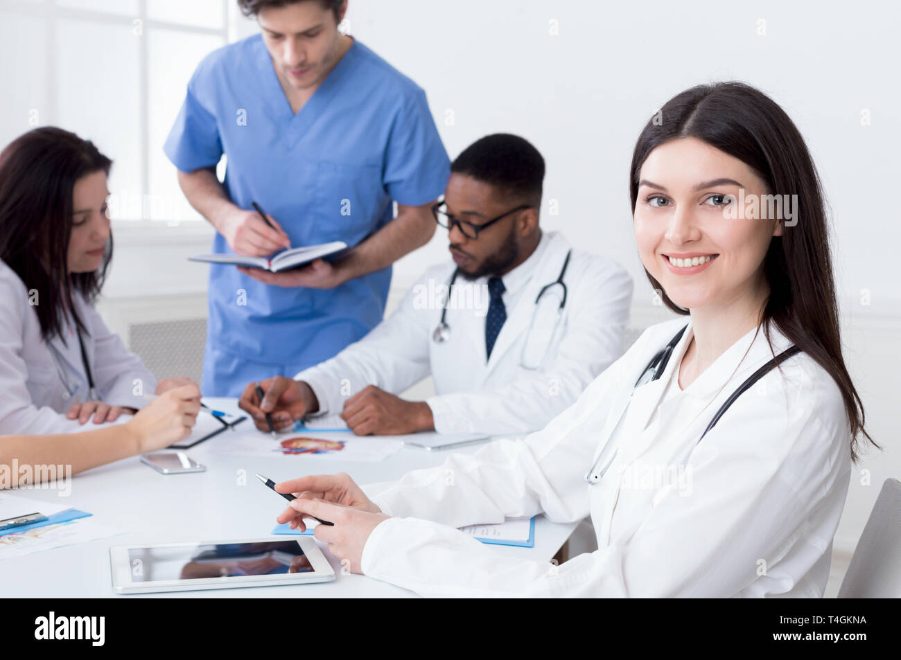 Diverse medical team in uniform hi-res stock photography and images - Alamy