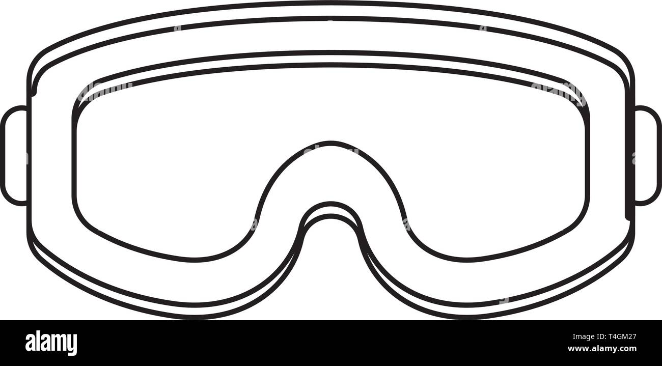 military goggles icon cartoon black and white vector illustration