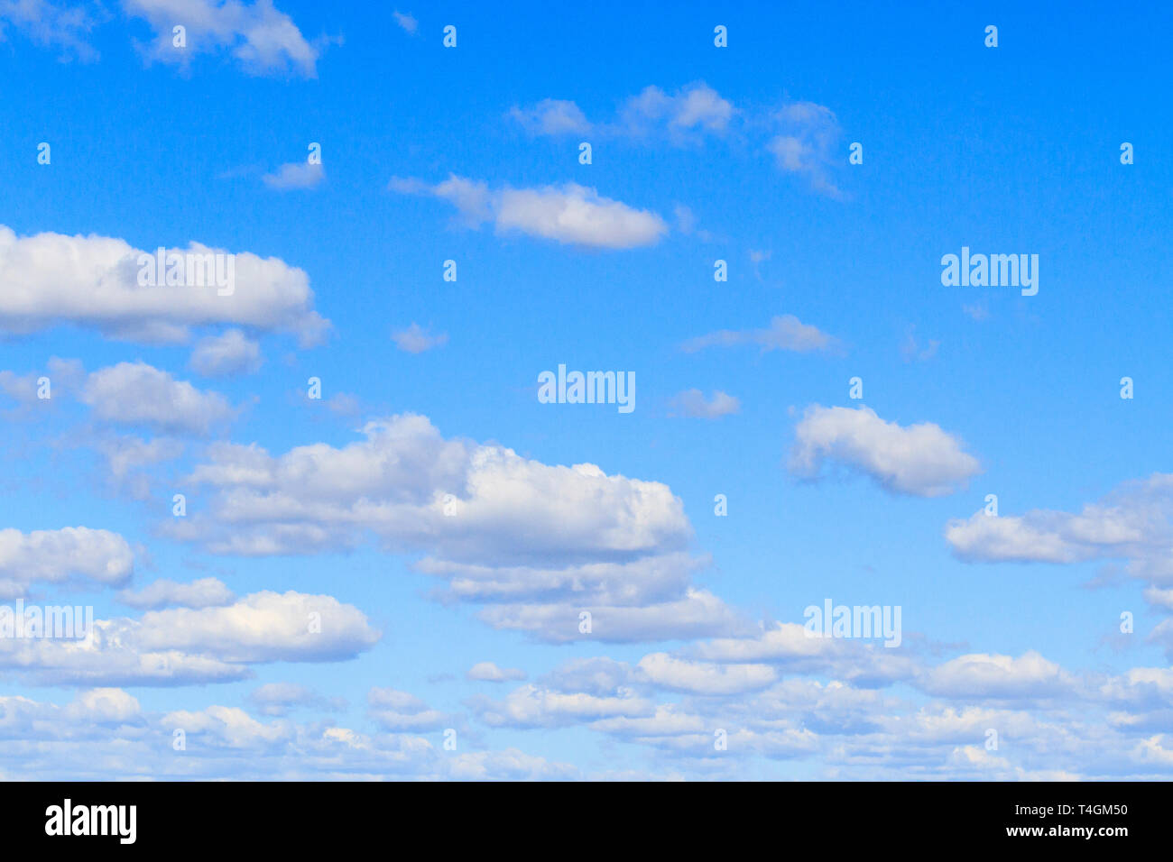 beautiful blue sky and clouds leaving in perspective Stock Photo