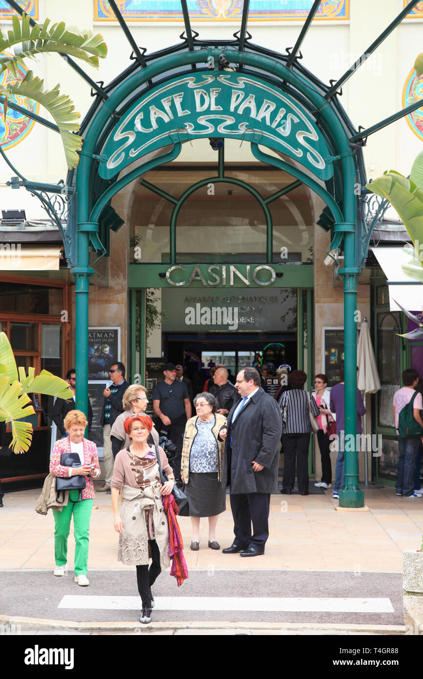 Cafe de Paris, Casino Entrance, Monte Carlo, Monaco, Cote d Azur, Mediterranean, Europe Stock Photo