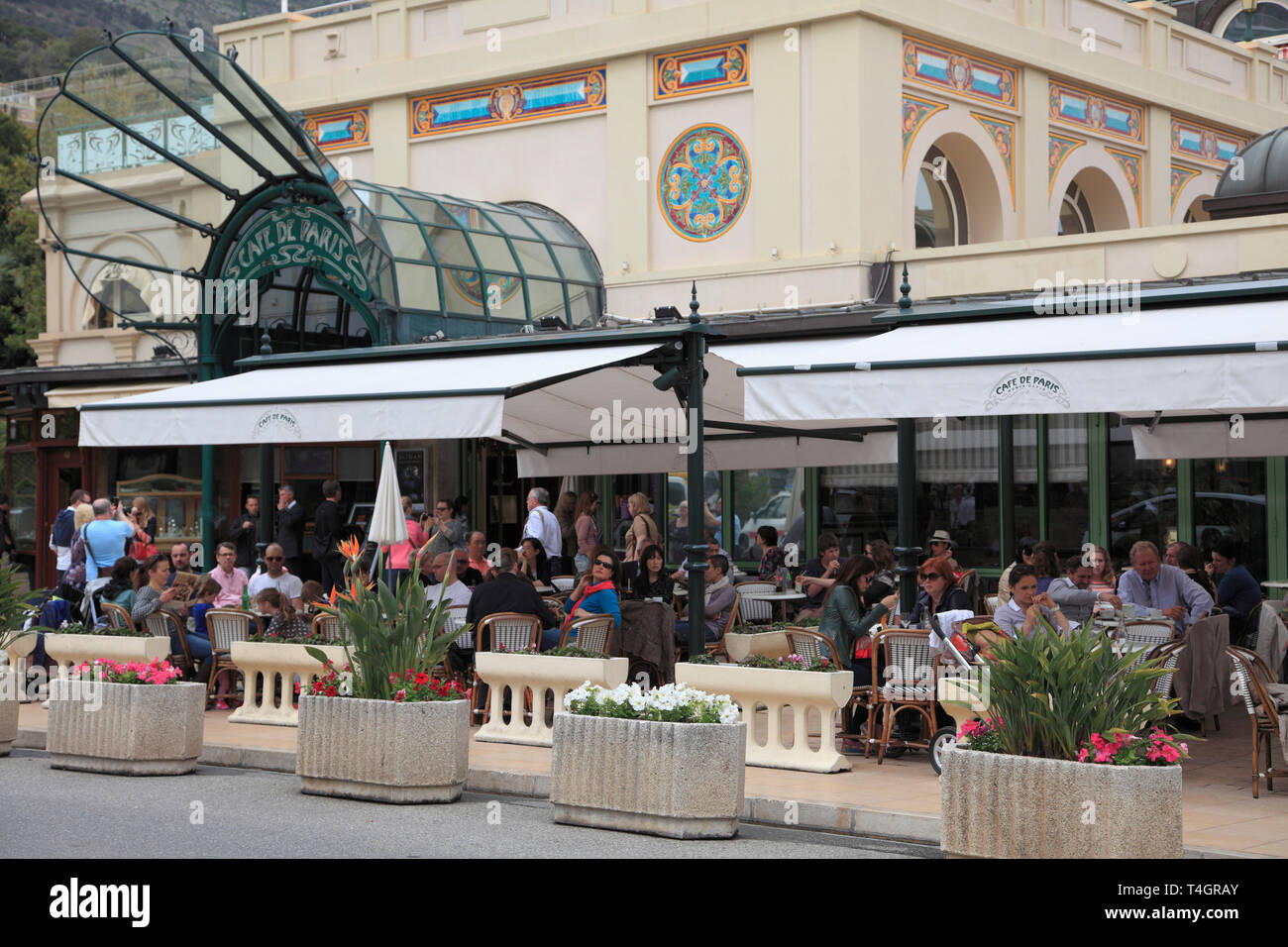Cafe de Paris, Monte Carlo, Monaco, Cote d Azur, Mediterranean, Europe Stock Photo