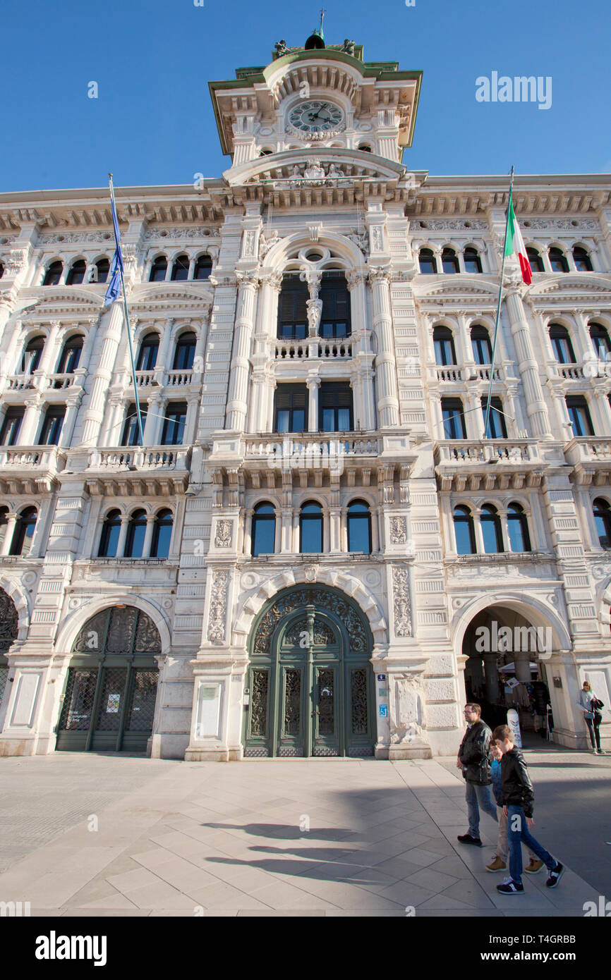 Piazza Unità d'Italia, Unity of Italy Square, Trieste Stock Photo