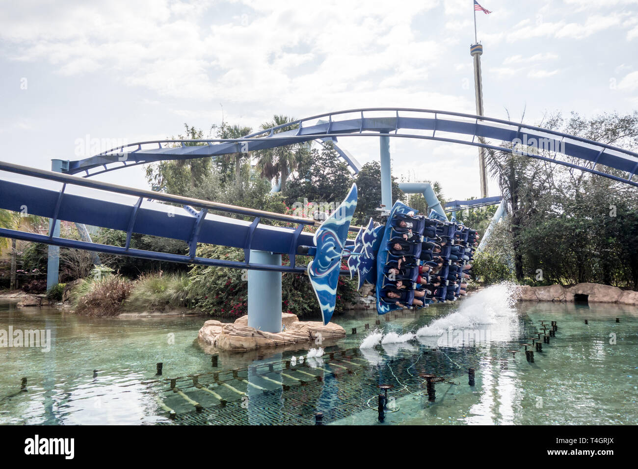 Roller coaster, SeaWorld, San Antonio, Texas Stock Photo - Alamy