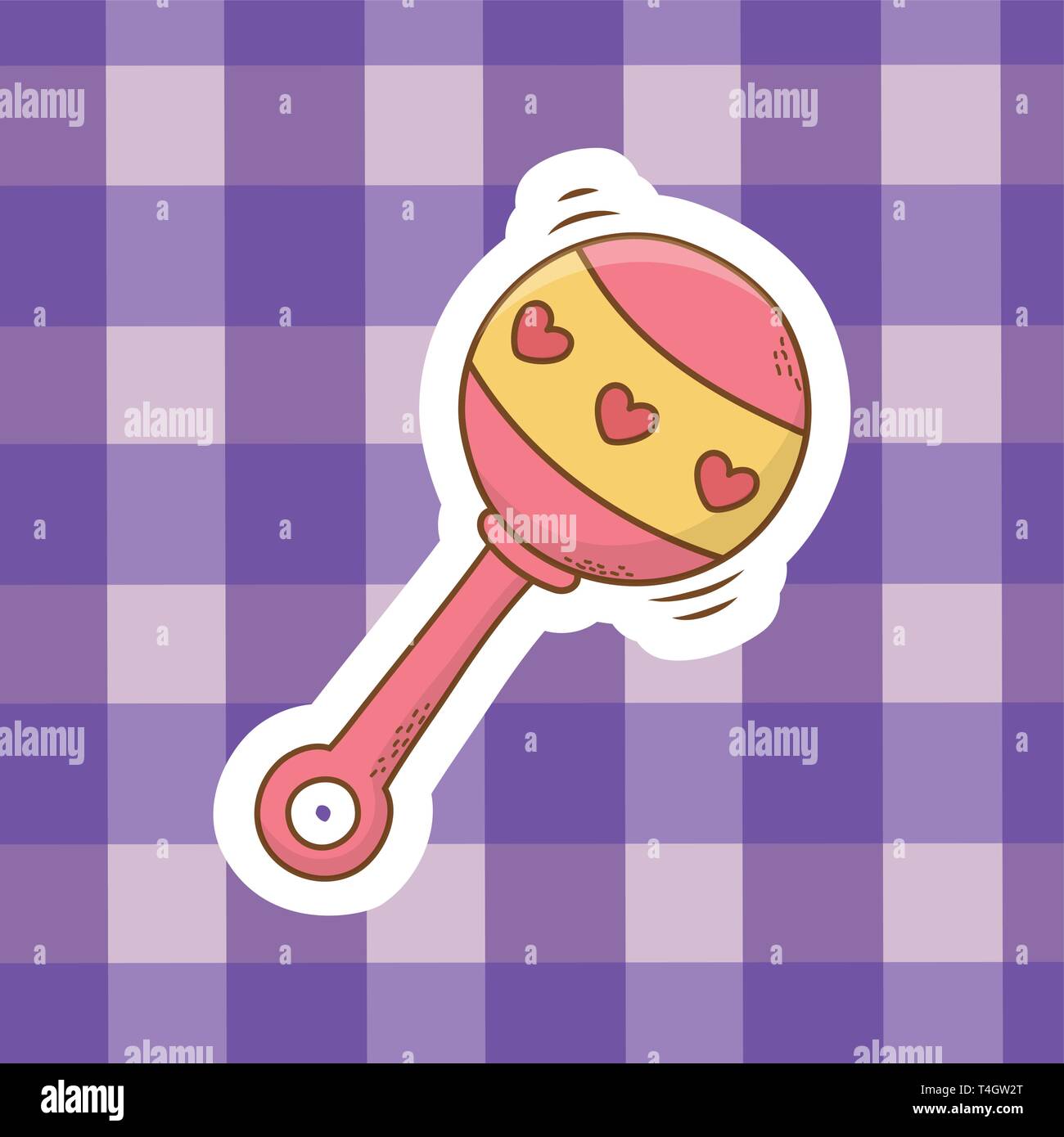 Baby Rattle Element cute baby shower element rattle cartoon vector illustration graphic ...