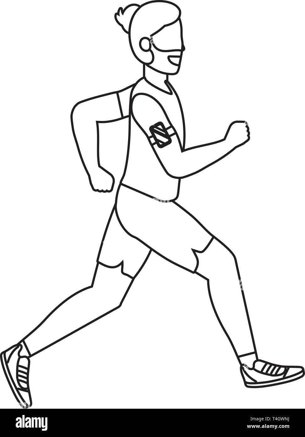 fitness sport train man running cartoon vector illustration graphic ...