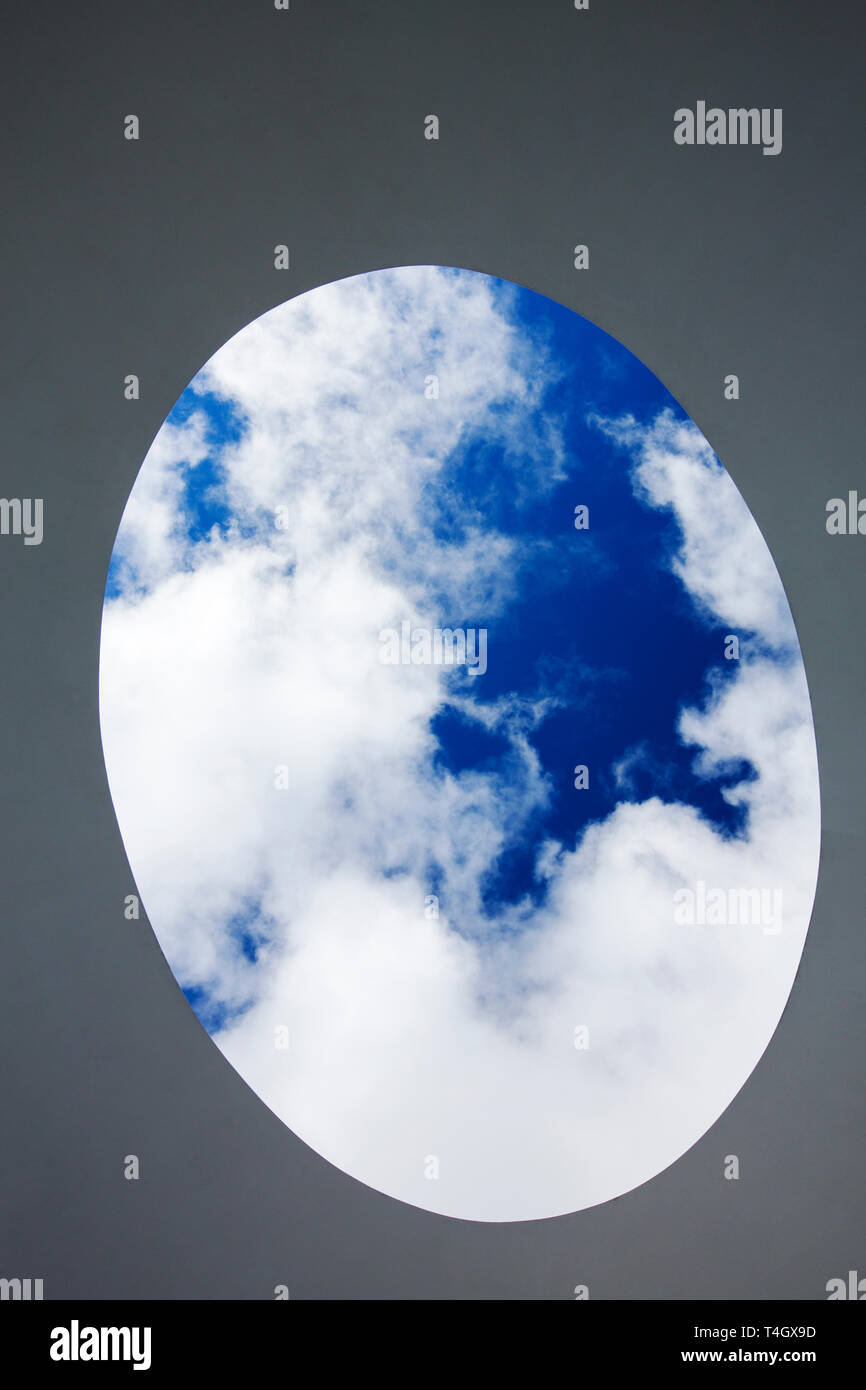 The Skyspace chamber at Tremenheere Sculpture Gardens, Gulval, near