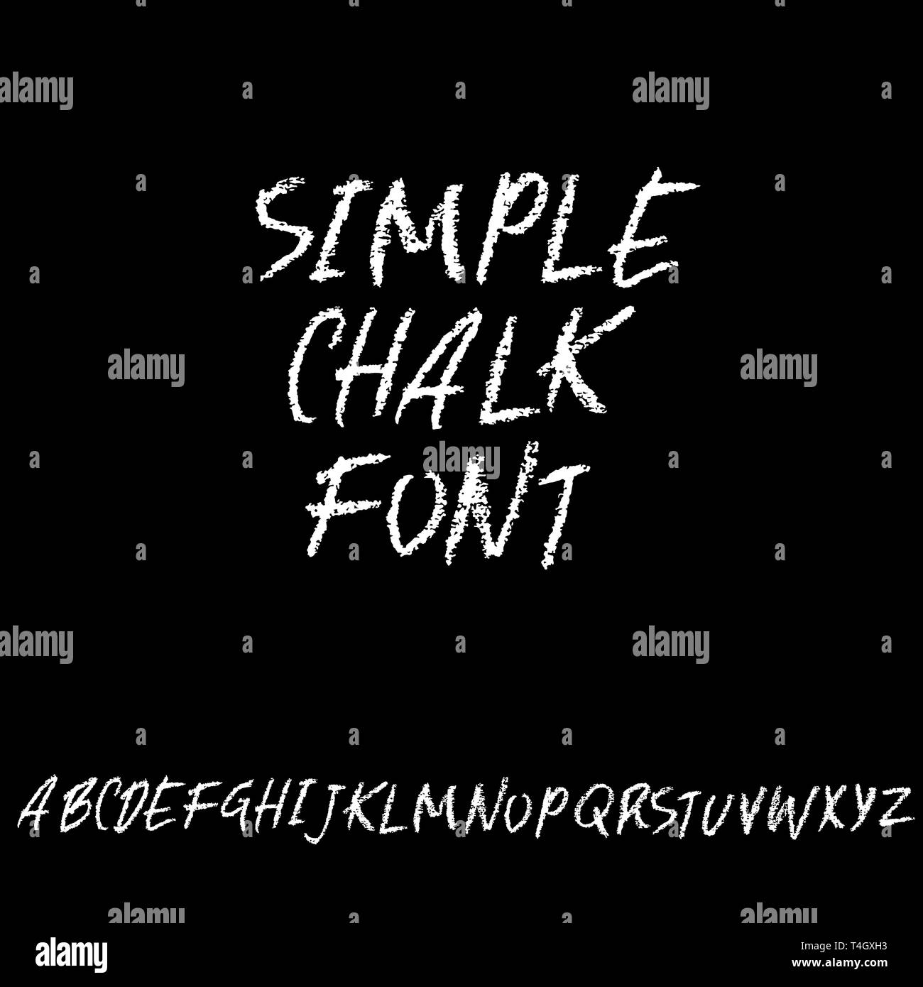 Chalk textured font. Grunge script on chalkboard. Vector calligraphy