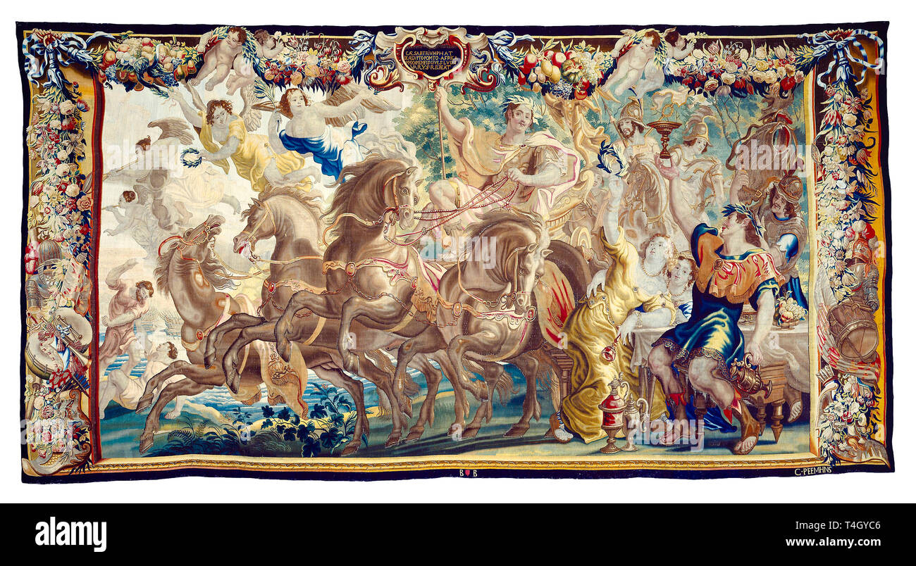 Julius Caesar, The Triumph of Caesar, tapestry, c. 1675 Stock Photo