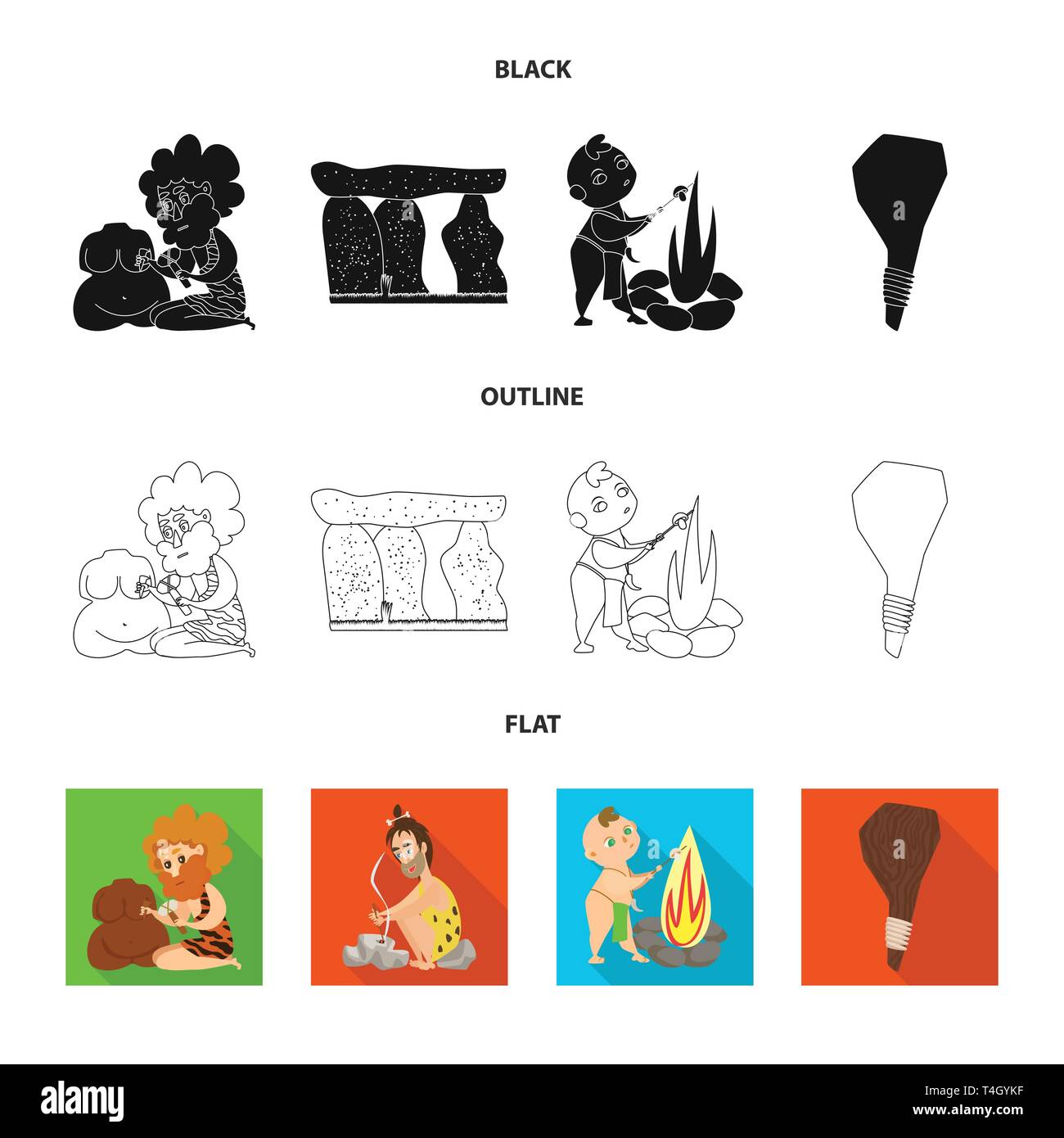 Vector design of evolution and prehistory icon. Set of evolution and ...