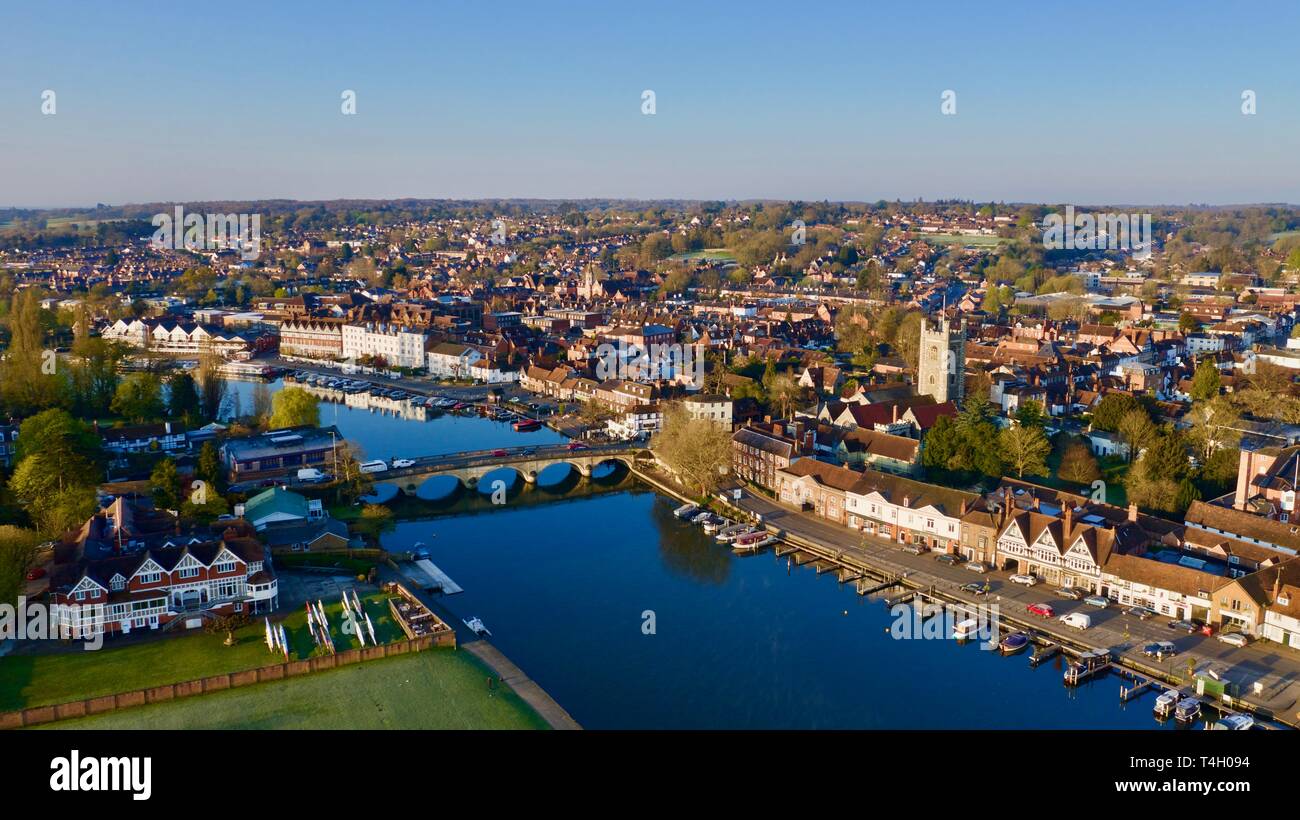 Henley On Thames Drone Shot Stock Photo