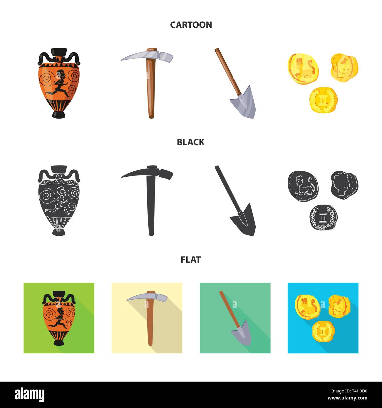 Isolated object of story and items icon. Set of story and attributes ...