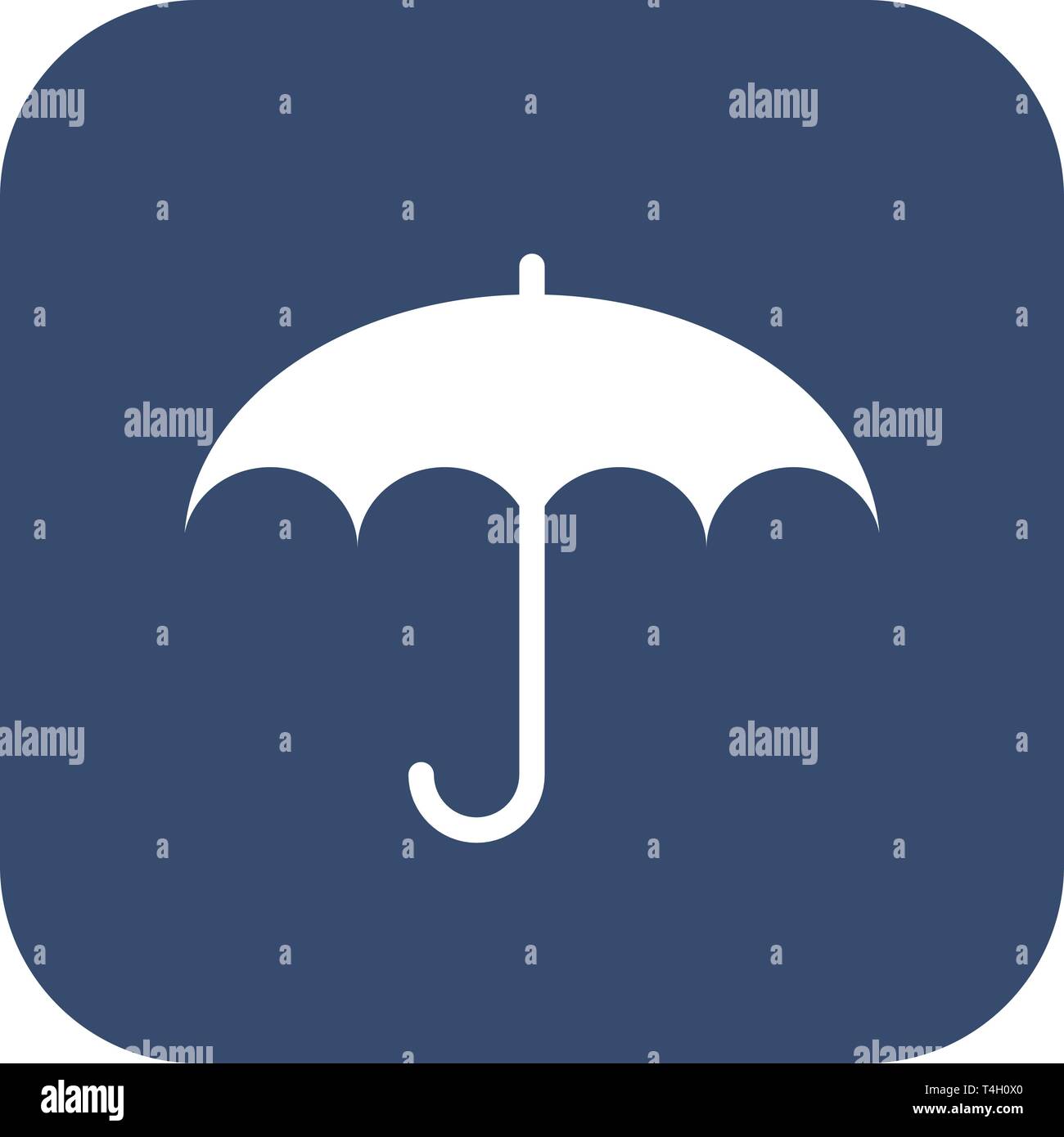 Umrella icon, flat design on dark background. Stock Vector