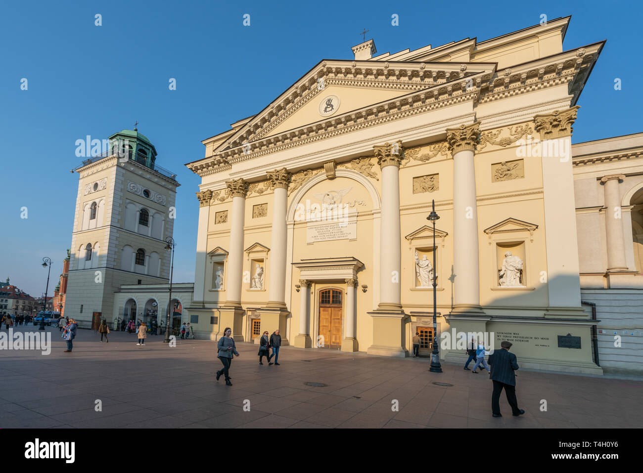 Warsaw, Poland. April 2019.   the facade of the church of st. Anne Stock Photo