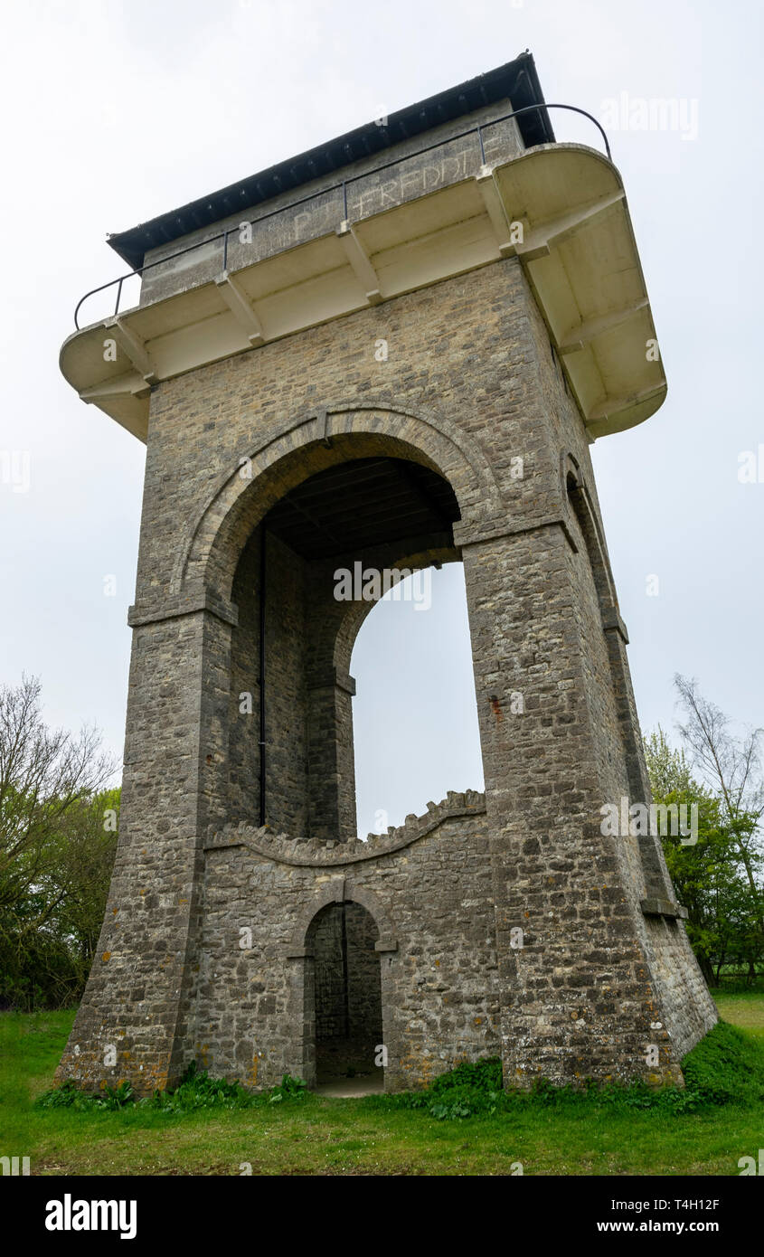 A view of the disused water tower at Ardley, Oxfordshire, UK Stock Photo