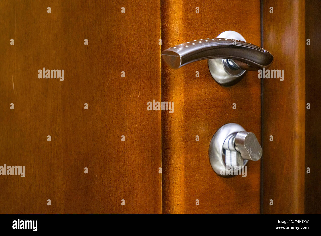 Door handle and internal lock Stock Photo Alamy
