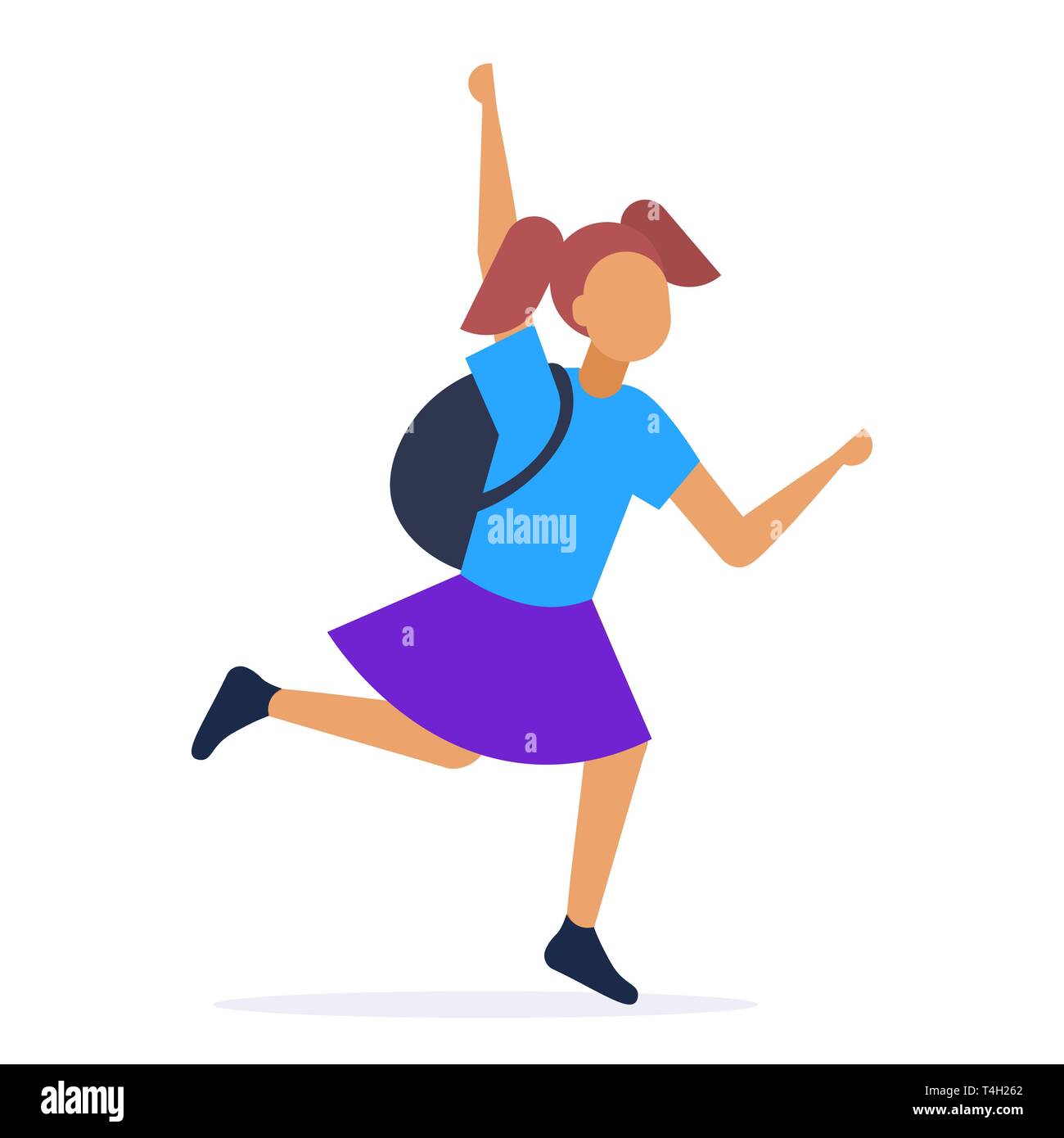 Little girl running behind little Stock Vector Images Alamy