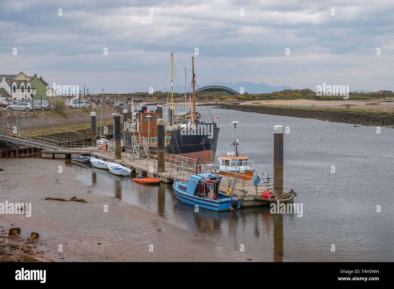 Irvine Harbour North Ayrshire Scotland on a bright but cold day looking