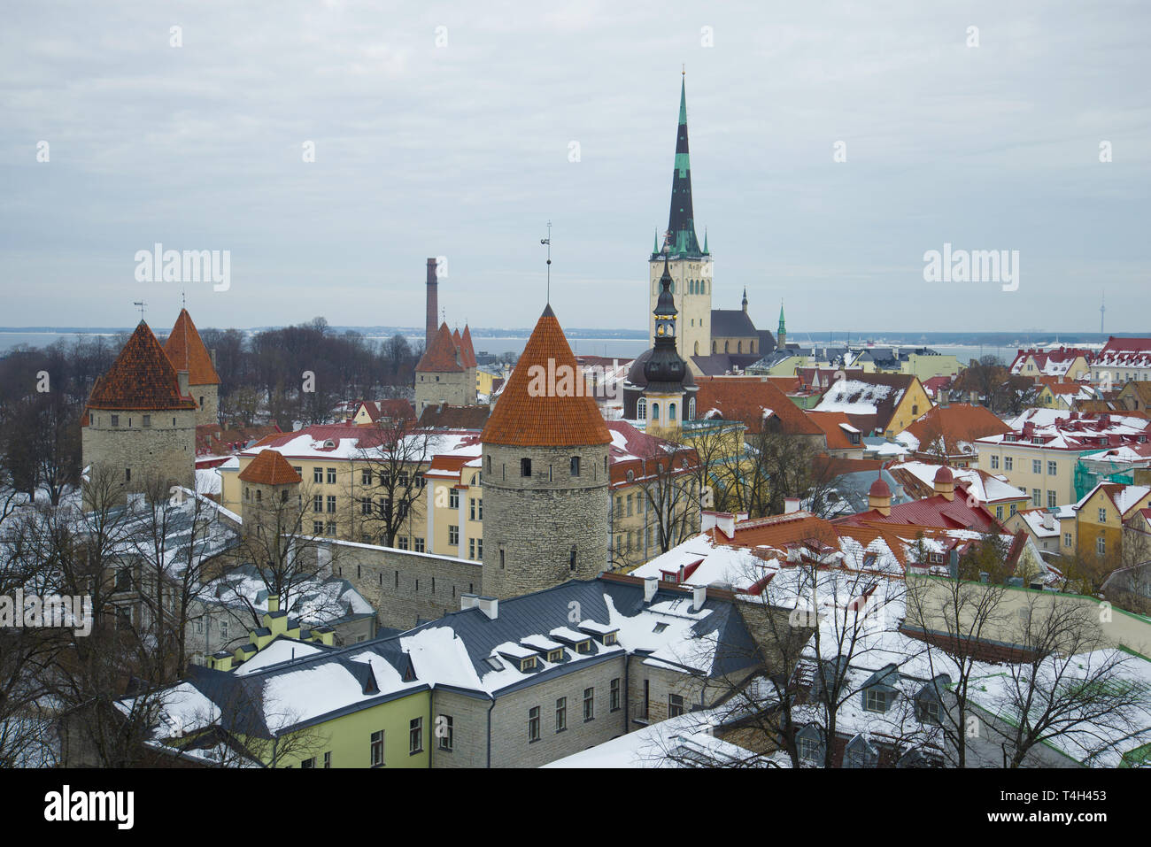 March gloomy day in old Tallinn. Estonia Stock Photo