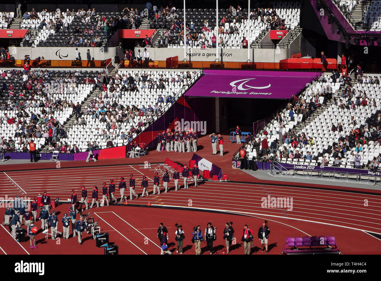 Stadium at Queen Elizabeth Park, London, during the 2012 Paralympics Stock Photo
