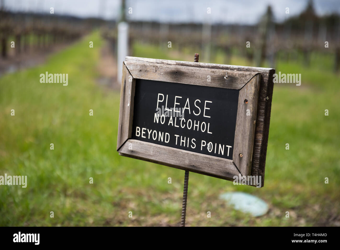 Please No Alcohol Beyond This Point Sign Stock Photo