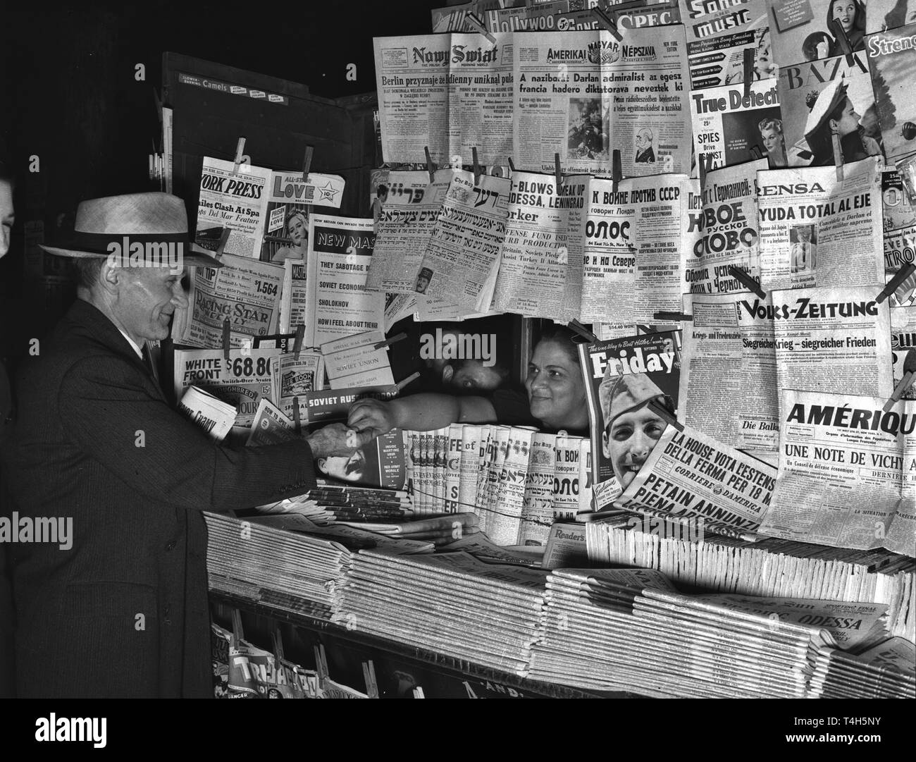 A vintage Newsstand from the 40s Stock Photo Alamy