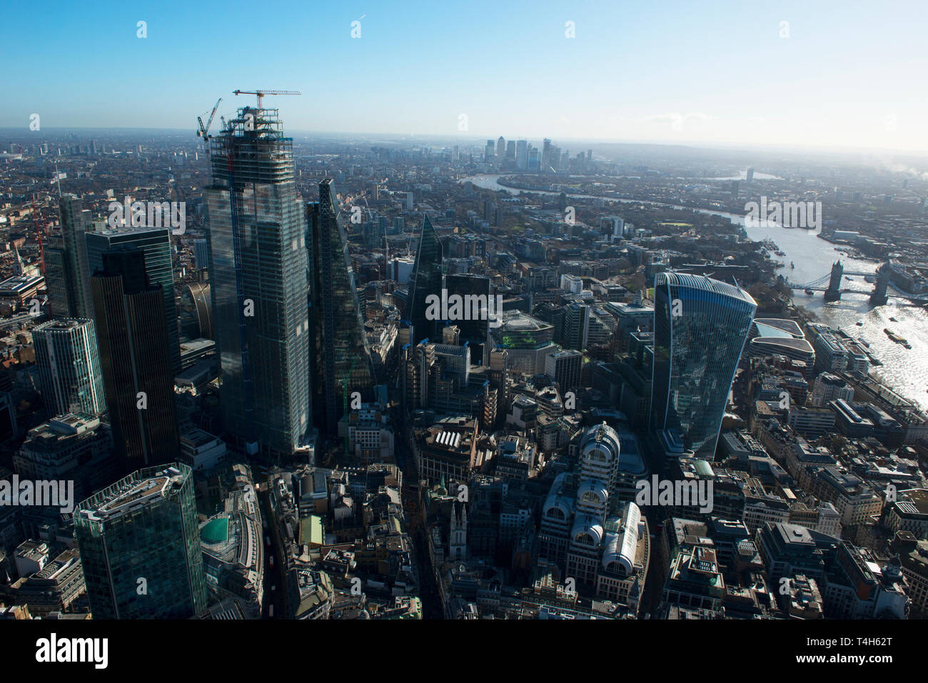 The City of London and the Financial District as seen from the air ...