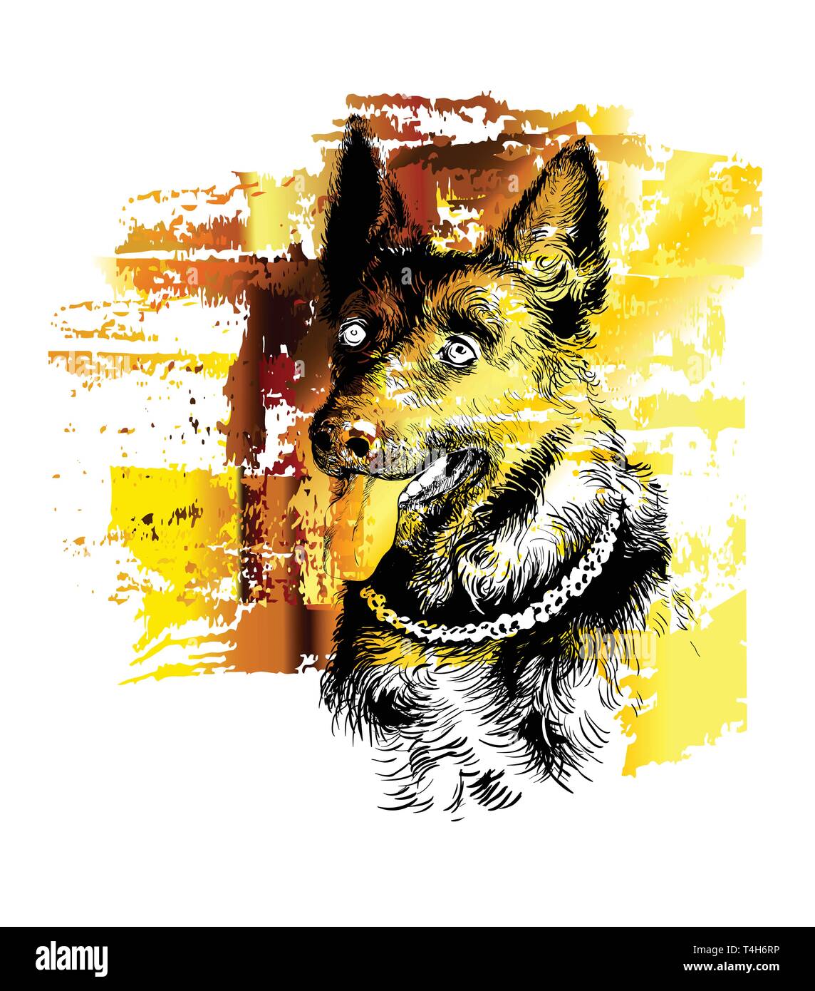 Dog German shepherd portrait Stock Vector