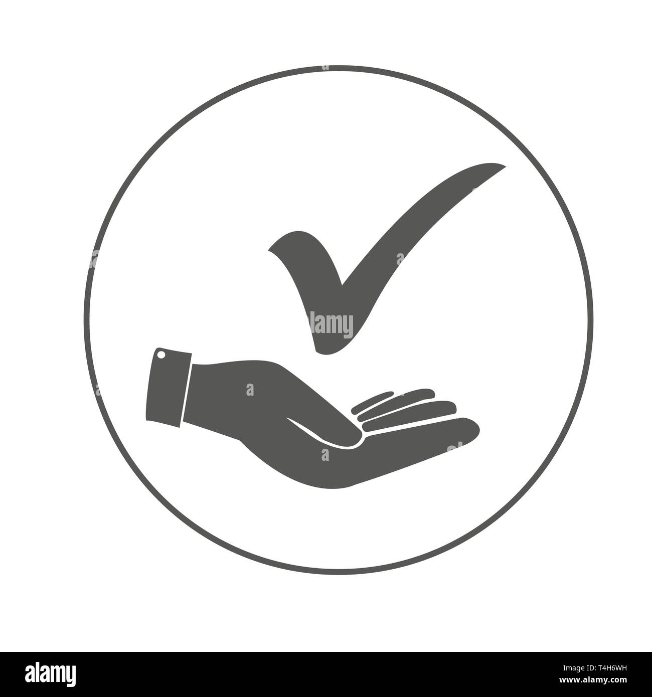 Checkmark On Hand Icon Vector Illustration Eps10 Stock Vector