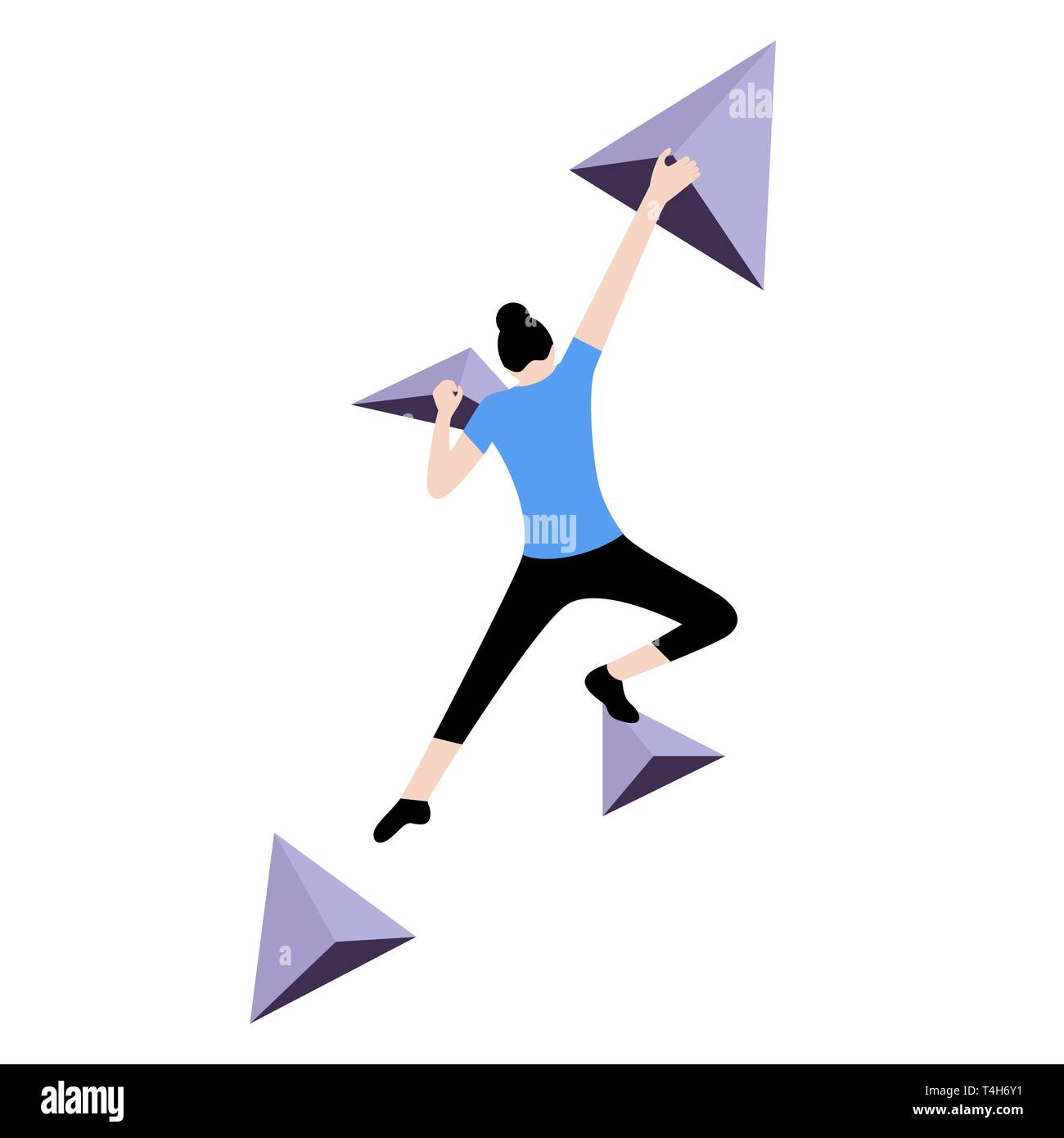 Woman Climbs Climbing Wall Stock Vector Image Art Alamy