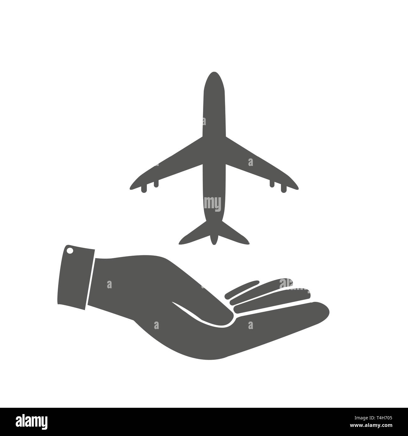 Airplane Icon In Hand Vector Icon Eps 10 Stock Vector Image Art Alamy